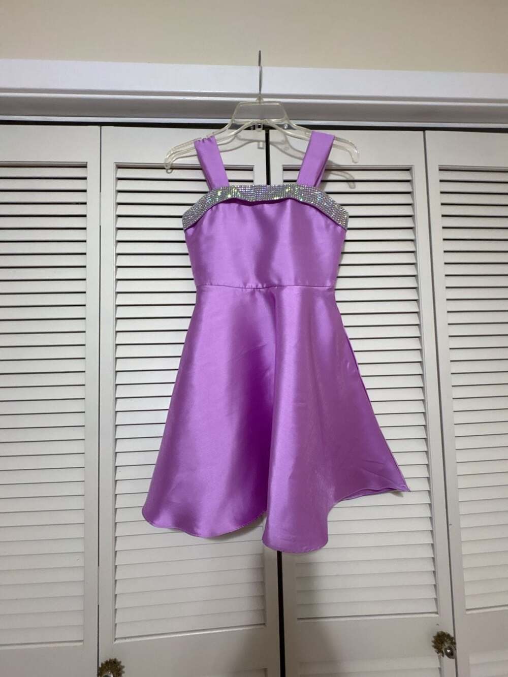 Rare Editions Dress Size 12 Purple Rhinestone Trim Fit and Flare